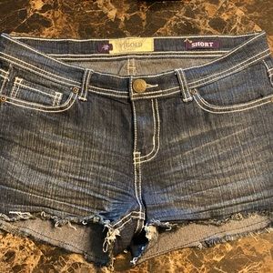 Women’s Dark Blue Shorts With Rhinestones